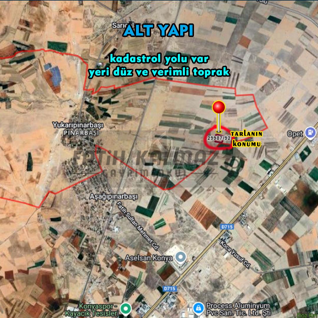Selçuklu Yukarıpınarbaşı'nda Satılık Tarla - Hisseli - 598 M2